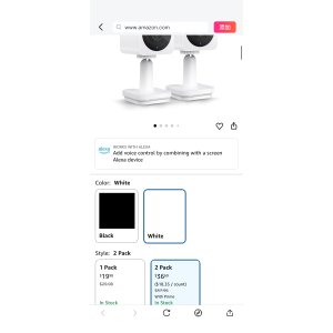 $36.69 Amazon.com: WYZE Cam OG Indoor/Outdoor 1080p Wi-Fi Smart Home Security Camera with Color Night Vision, Wired, Motion Detection, 2-Way Audio, Compatible with Alexa & Google, White (2-Pack), Free Expert