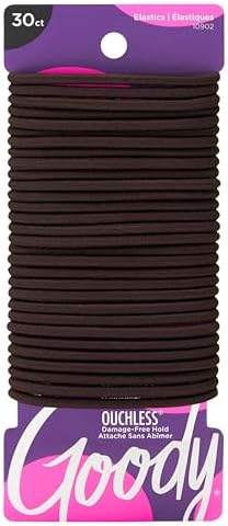 Amazon.com : Goody Ouchless Hair Elastics – No Pull, No Breakage, Tangle-Free Hold for Thick, Curly, Coily &amp; Textured Hair – 30 Count, Brown, Long-Lasting Ponytail Holders for Women &amp