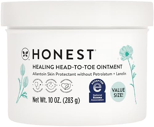 Amazon.com: The Honest Company Head-to-Toe Healing Ointment, Multi-Purpose Baby Balm, Hypoallergenic, Fragrance-Free, Vegan, 10 oz : Health &amp; Household