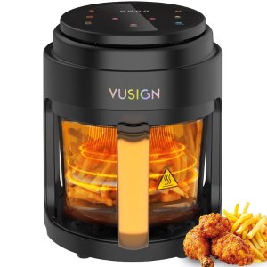 $39.99 VUSIGN Air Fryer with 360° Viewing Glass Pot, 4.3 Quart - Walmart.com