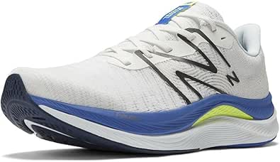Amazon.com | New Balance Men's FuelCell Propel V4 Running Shoe, White/Marine Blue/Thirty Watt, 7 Wide | Tennis &amp; Racquet Sports