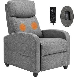 $119.96 Amazon.com: Sweetcrispy Massage Recliner Chair for Adults, Adjustable Home Theater Seating with Lumbar Support, Modern Small Recliners for Small Spaces, Dark Grey : Home & Kitchen