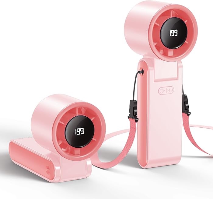 Amazon.com: Hihvls Portable Handheld Turbo Fan, 199 Gear Speed, 24 Hs Cooling Time, 5500mAh Rechargeable Mini Personal Hand Fan, Foldable Design, Travel Essentials, Beach Vacation, Gifts for Women, Me