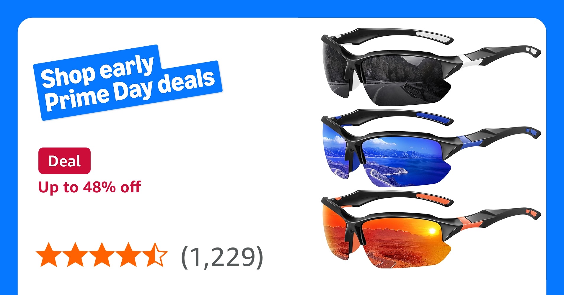 XVXV Polarized Sports Sunglasses - Lightweight and Durable