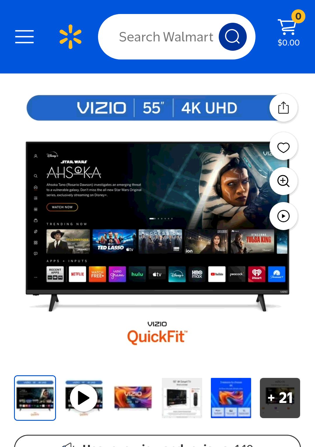 VIZIO 55” Class 4K UHD LED HDR Smart TV (V4K55M-08) - Walmart.com