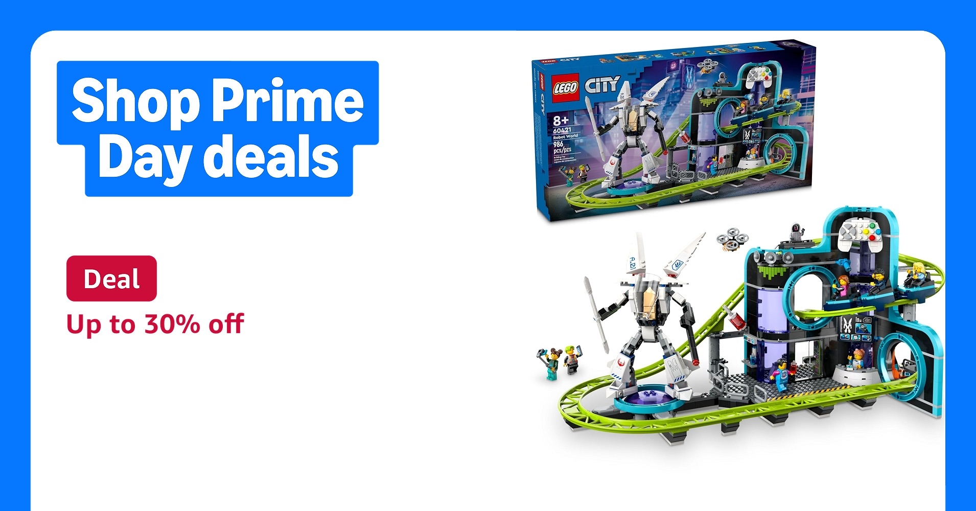 Deal for Prime Members: LEGO City Robot World Roller Coaster Building Set - Kids Engineering Toy with Posable Mech Suit for Boys & Girls, Ages 8+ - Gift Ideas for Christmas - 60421
