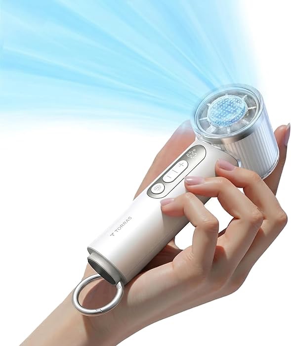 Amazon.com: TORRAS COOLiFY iva Handheld Fan with Ice Cooler, [Chill by 50°F], 0-100 Adjustable Speed, Super Mini Powerful Portable Fan 4900mAh Rechargeable, Hand Fans for Travel Essentials,Mothers Day