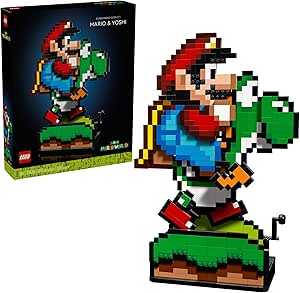 Amazon.com: LEGO Super Mario World: Mario &amp; Yoshi Building Set for Adults, Ages 18+ - Gift Idea for Birthdays - DIY Craft for Fans of Nintendo Game - Home or Office Display - 71438 : Toy