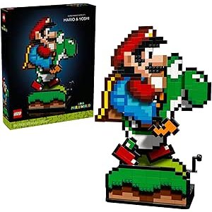 $103.99 Amazon.com: LEGO Super Mario World: Mario & Yoshi Building Set for Adults, Ages 18+ - Gift Idea for Birthdays - DIY Craft for Fans of Nintendo Game - Home or Office Display - 71438 : Toy