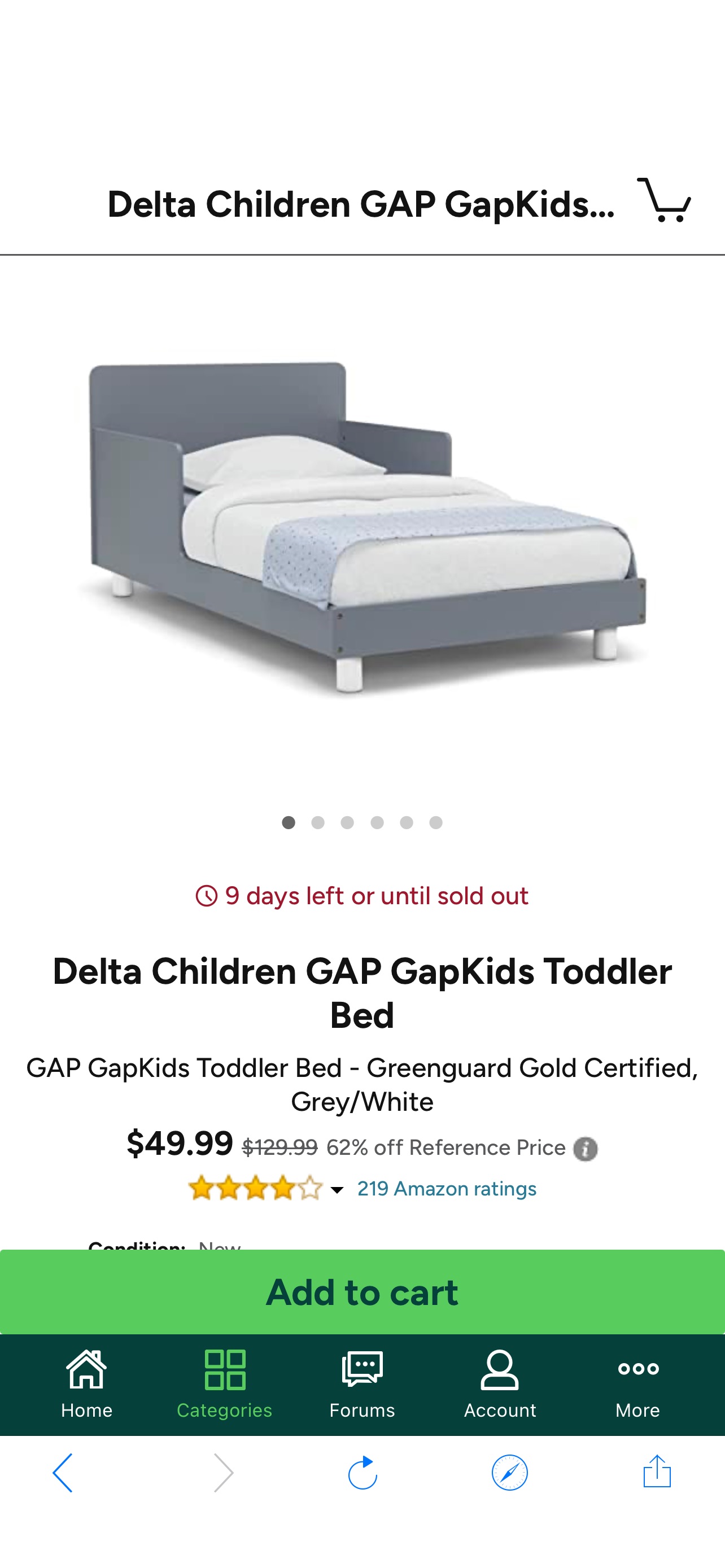 Delta Children GAP GapKids Toddler Bed