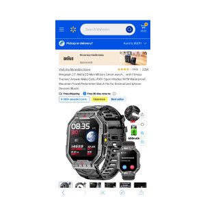 $39.99 Mingdaln Smart Watch, 1.83 Inch Full Touch, Waterproof, Large Face, Answer/Make Calls, Fitness Tracker for Android iOS - Walmart.com