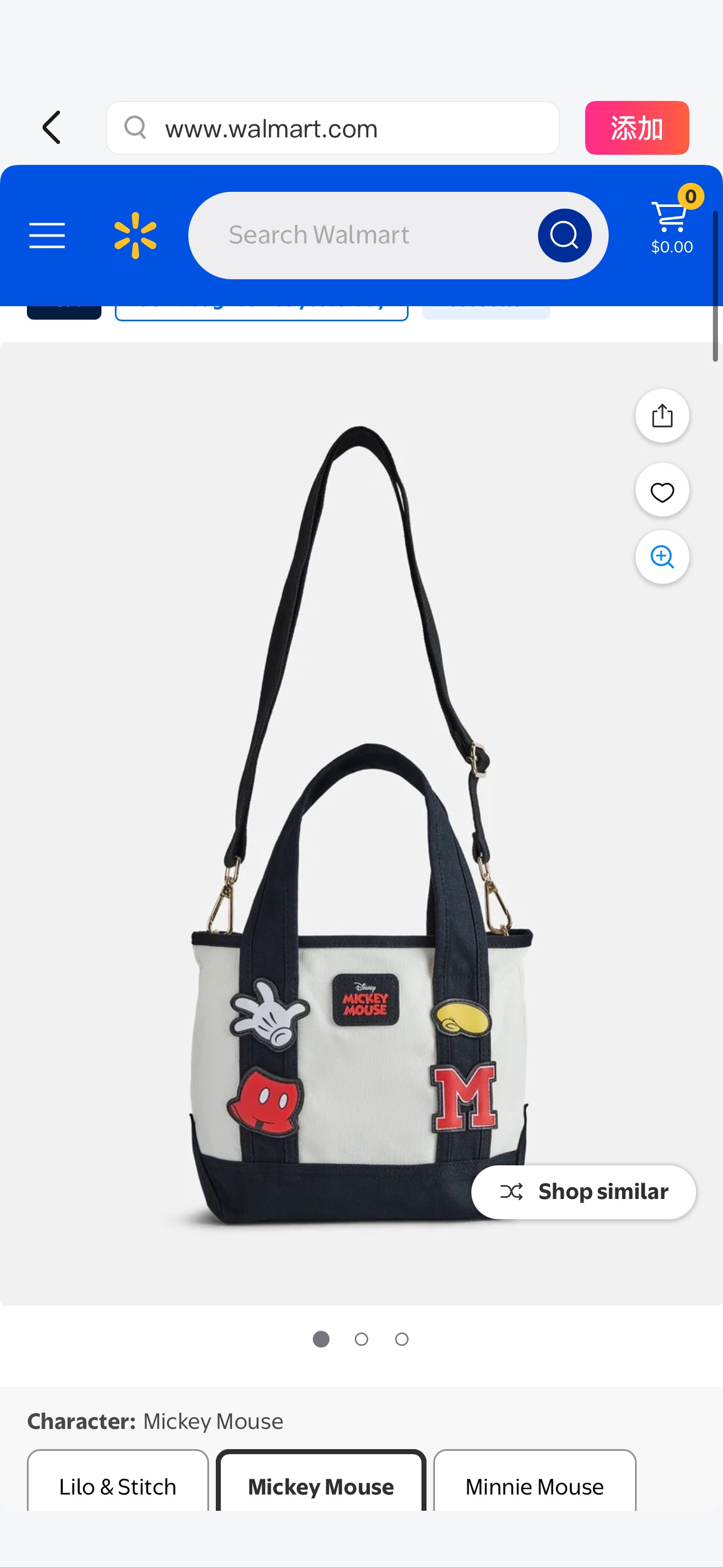 Disney Mickey Mouse Women's Patches Canvas Tote Bag, Black - Walmart.com