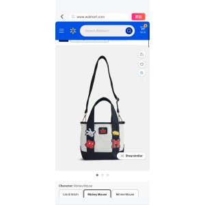 $9.97 Disney Mickey Mouse Women s Patches Canvas Tote Bag, Black - Walmart.com