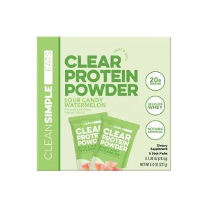 $25.49 Clean Simple Eats Clear Protein Powder Sour Candy Watermelon - 8.0oz/8ct: Whey Protein Isolate, 20g Protein Per Serving : Target