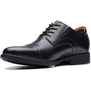 $38.10 Amazon.com | Clarks Men's Whiddon Cap Oxford, Black Leather, 10 Wide | Oxfords