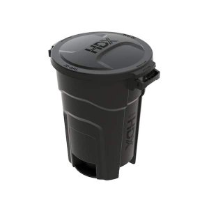 $19.97 HDX 20 gal. Black Heavy Duty Outdoor Trash Can with Domed Lid 999-2420 - The Home Depot