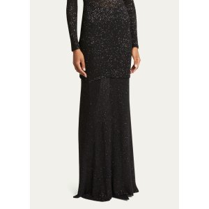 $916 Balenciaga Sequined Knit Maxi Skirt - Bergdorf Goodman