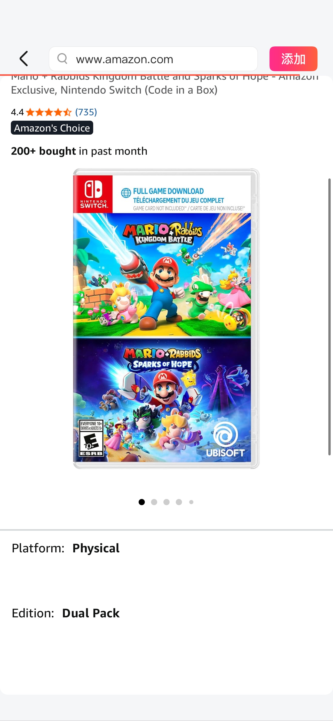 Amazon.com: Mario + Rabbids Kingdom Battle and Sparks of Hope - Amazon Exclusive, Nintendo Switch (Code in a Box) : Video Games