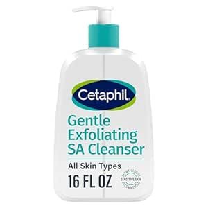 $10.25 Amazon.com: Cetaphil Gentle Exfoliating SA Cleanser, Foaming Gel Cleanser for All Skin Types, 16 Oz 