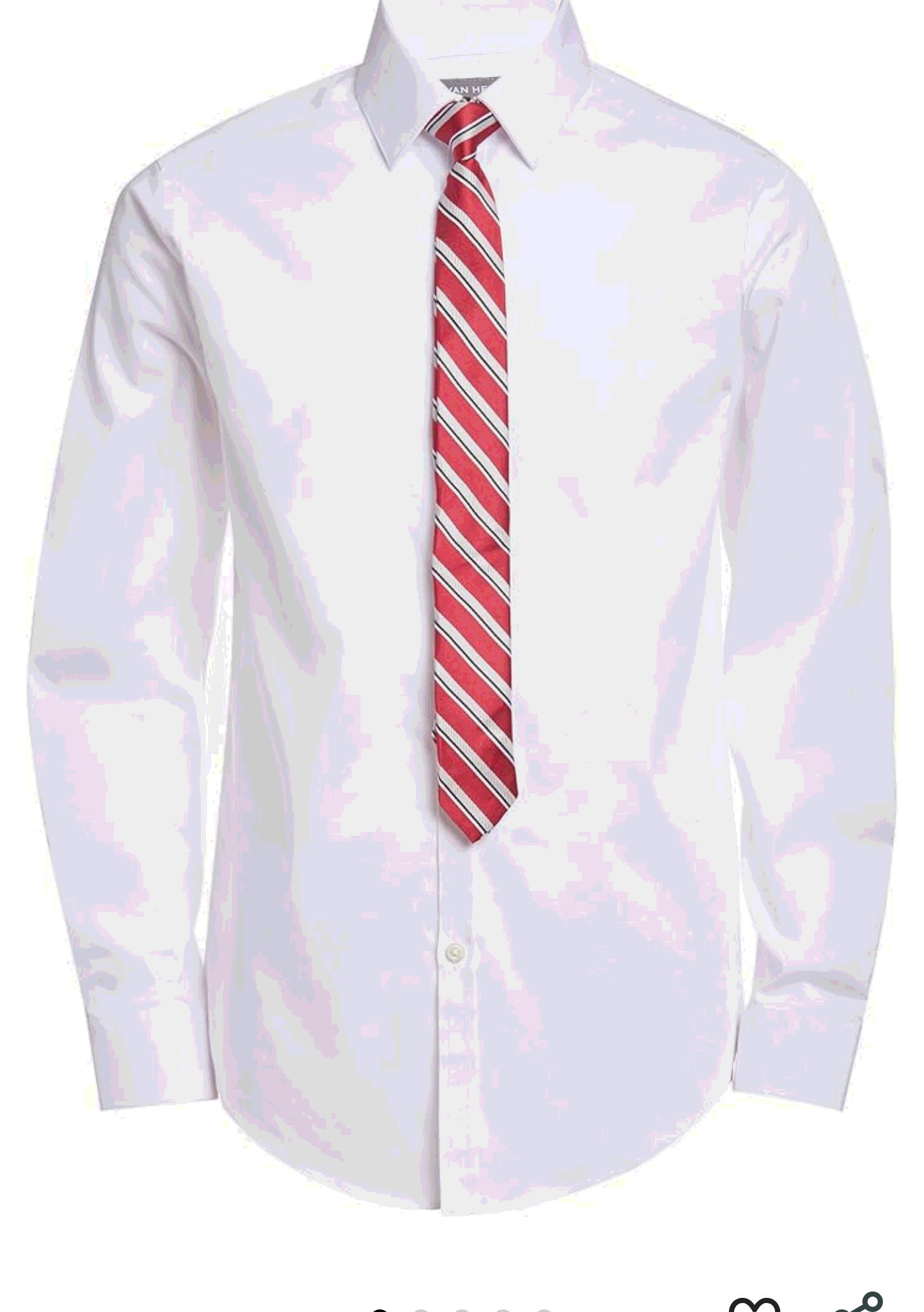 Van Heusen Long Sleeve Dress Shirt and Tie Set, White Poplin, Small(8) Husky: Clothing, Shoes & Jewelry