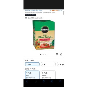 $7.99 Amazon.com : Miracle-Gro Water Soluble Tomato Plant Food