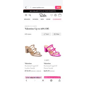Valentino 经典铆钉专场 低至4折+额外8.5折