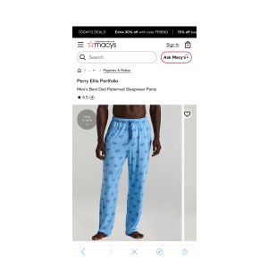 $19.32 Perry Ellis Portfolio Men s Best Dad Patterned Sleepwear Pants - Macy s