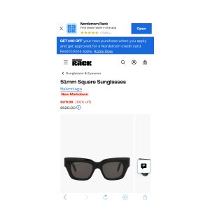 $179.98 51mm Square Sunglasses (Women) | Nordstromrack