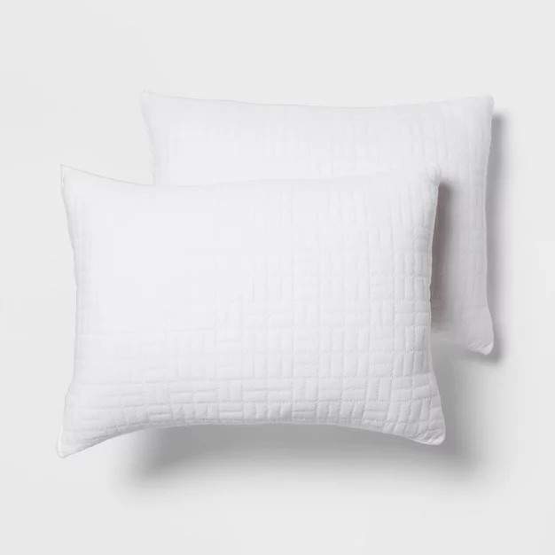Standard/Queen Medium 2pk Plush Knit Bed Pillows White - Room Essentials™ : Target