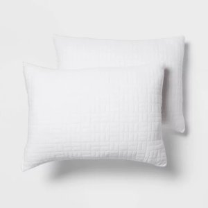 $15 Standard/Queen Medium 2pk Plush Knit Bed Pillows White - Room Essentials™ : Target