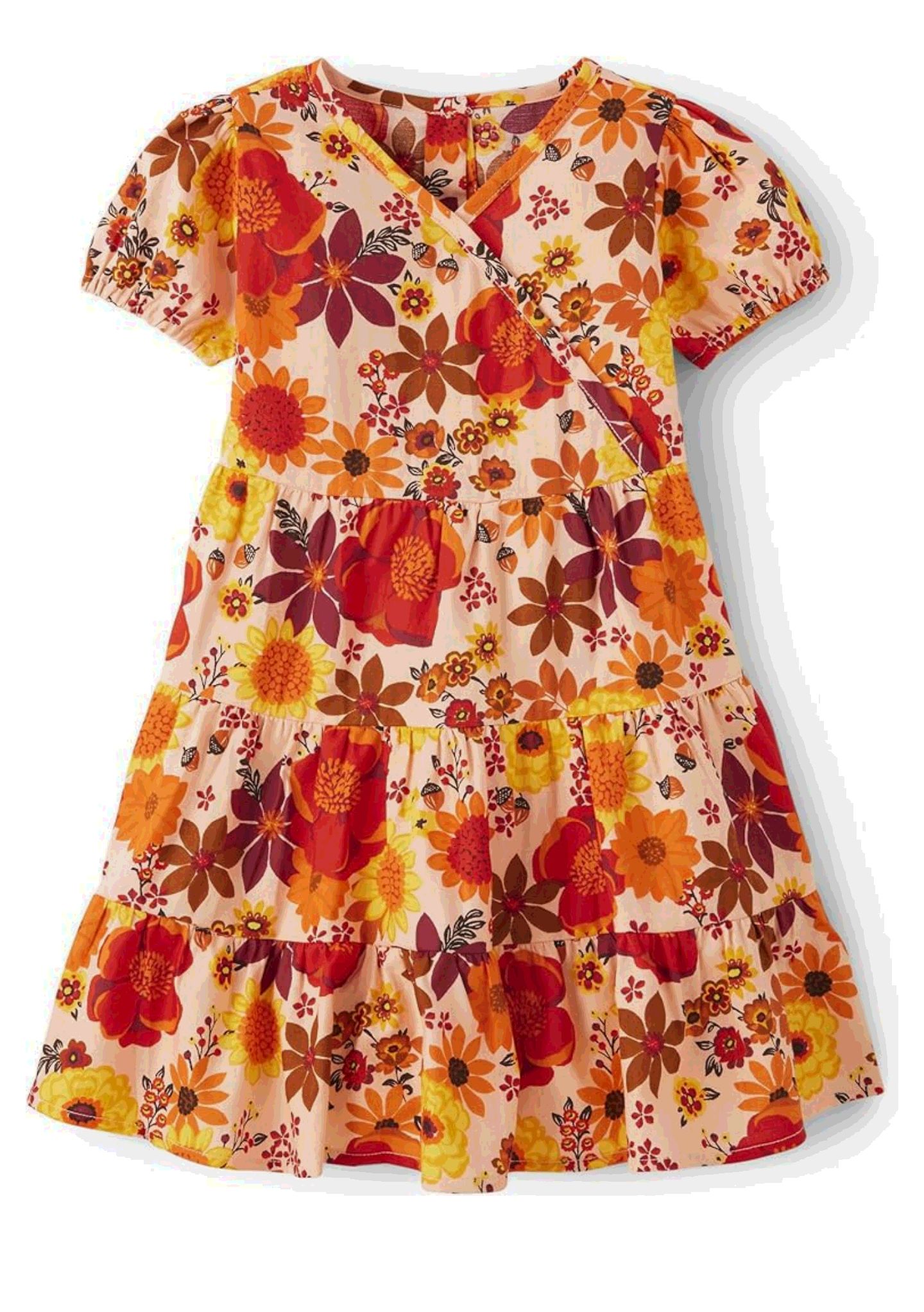 Gymboree,and Toddler Short Sleeve Casual Printed Dresses,Harvest Fall Flowers,8: Clothing, Shoes & Jewelry
