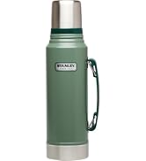 Amazon.com: Stanley Heritage Classic Vacuum Bottle with Handle 1.1 qt | Wide Mouth w/Leakproof Cup Lid | Keep Drinks Hot or Cold | Insulated Stainless Steel Thermal Bottle | BPA-Free | Hamme