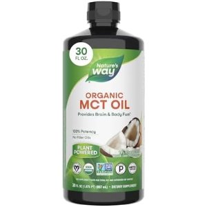 $15.13 Amazon.com: Nature's Way Organic MCT Oil, Brain and Body Fuel*, Liquid Coconut MCT Oil with C8 Caprylic & C10 Capric Acids, 14 g Medium Chain Triglycerides per Serving, Keto & P