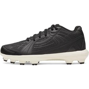 $21.84 Amazon.com | Under Armour Girls' Glyde Sola TPU JR Softball Cleats, (001) Black/White/Black, 3.5, US | Softball & Baseball