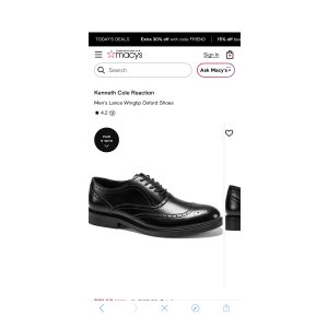$73.5 Kenneth Cole Reaction Men s Lance Wingtip Oxford Shoes - Macy s
