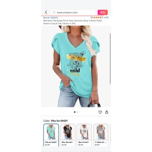 $4.99 Women s Leopard Print Tops Summer Animal Print V-Neck Petal Sleeve Casual Short Sleeve T-Shirt S-3XL Women s Tops at Amazon Women’s Clothing store