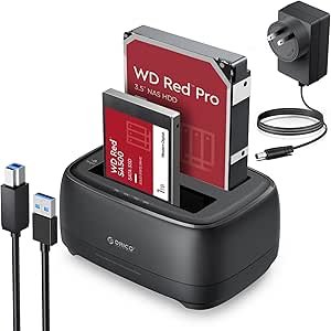 $19.99 Amazon.com: ORICO Hard Drive Docking Station Dual Bay USB 3.0 to SATA with Duplicator/Offline Clone Function External Hard Drive Dock for 2.5''/3.5'' HDD SSD Max Up to 44