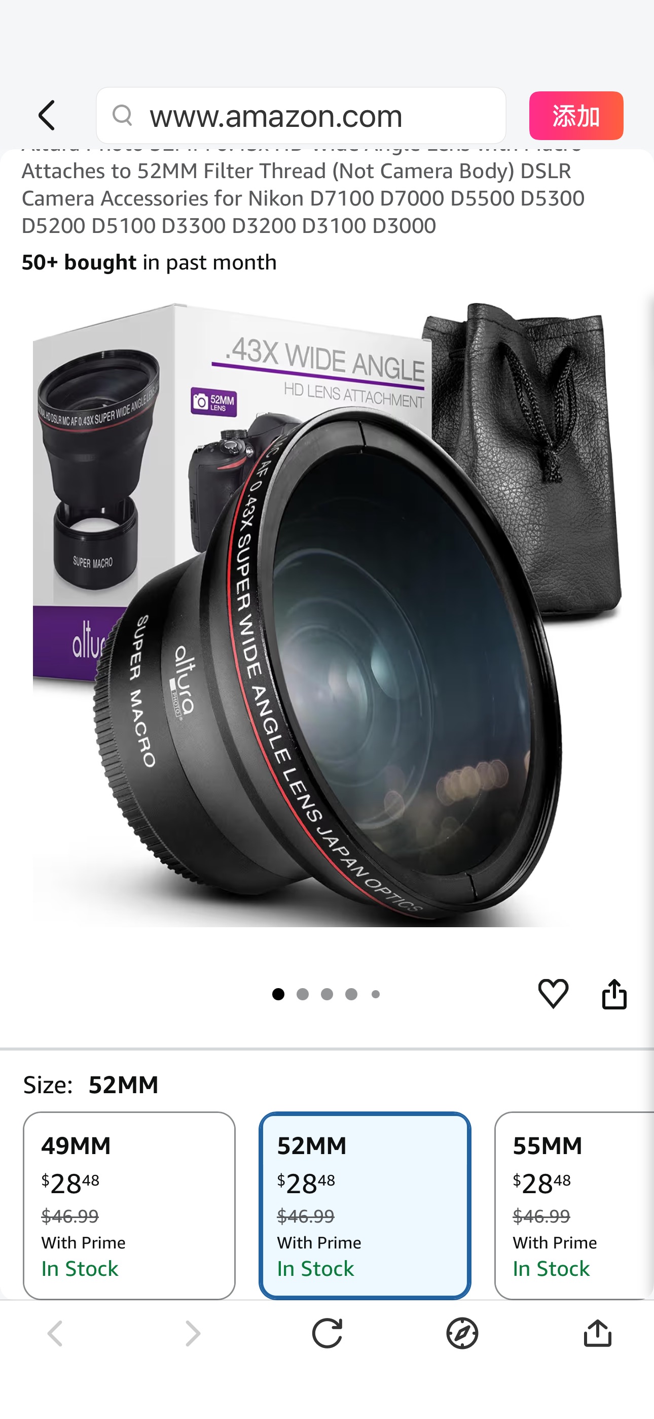 Amazon.com : Altura Photo 52MM 0.43x HD Wide Angle Lens with Macro - Attaches to 52MM Filter Thread (Not Camera Body) DSLR Camera Accessories for Nikon D7100 D7000 D5500 D5300 D5200 D5100 D3300 D3200 