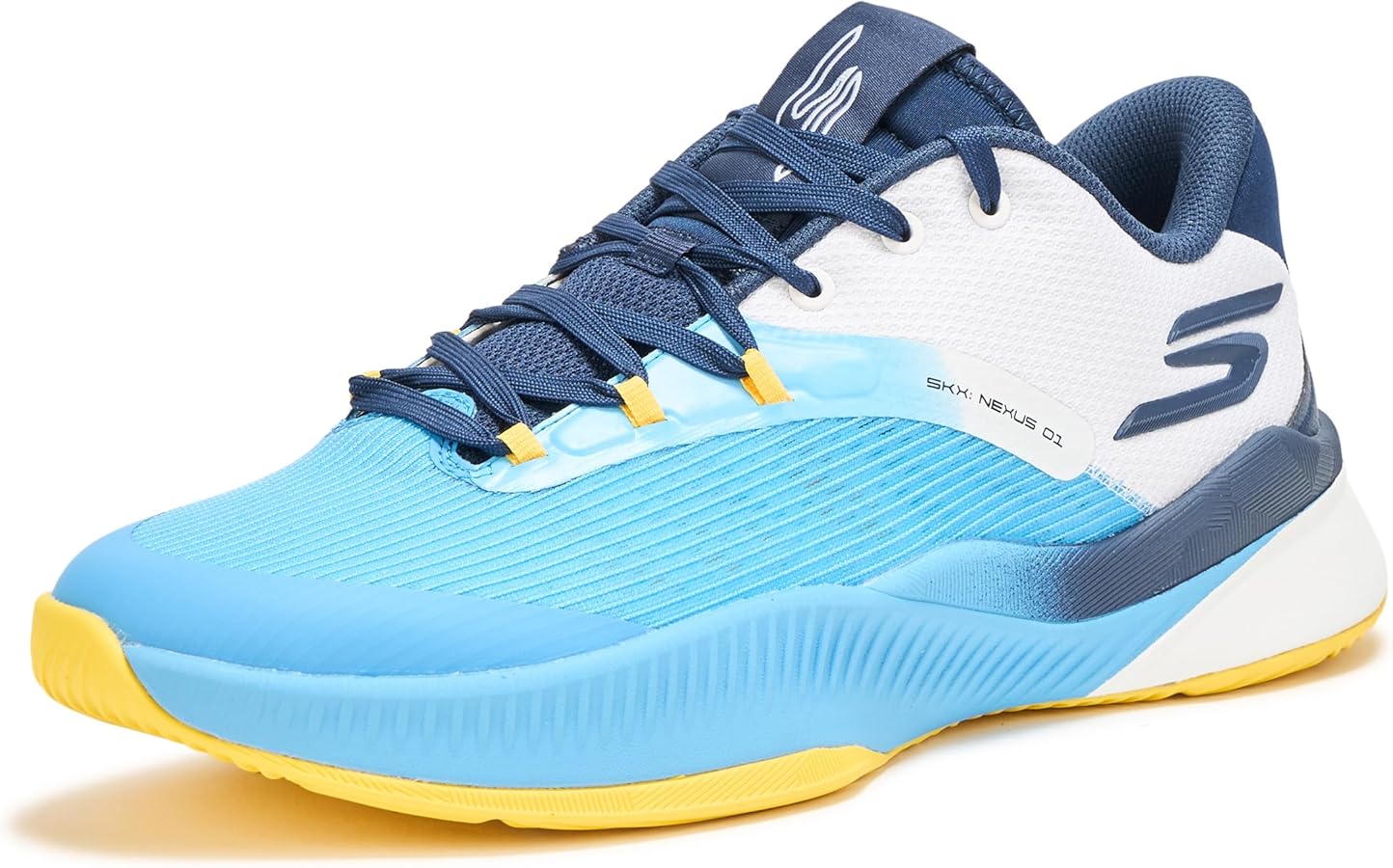 Skechers Men's Basketball SKX Nexus Sneaker, Light Blue/Navy, 8 | Basketball