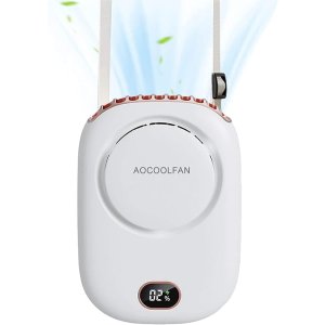 $13.49 Amazon.com: AOCOOLFAN Portable Neck Fan, Mini Small Personal Handheld Fan USB Rechargeable 3 Speed for Girls Boys Woman Eyelash Travel Home Office Outdoor (White) : Electronics