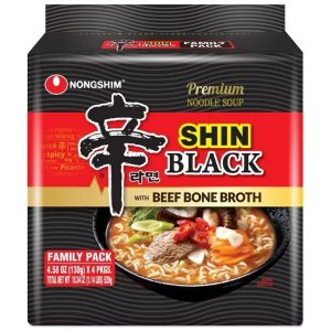$8.77 Nongshim Spicy Pot-au-feu Shin Black Noodle Soup, 4.58 oz, 4pk - Walmart.com