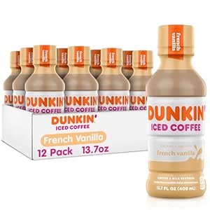 $26.27 Amazon.com: Dunkin' French Vanilla Iced Coffee Bottles, 13.7 fl oz, 12 Pack : Grocery & Gourmet Food