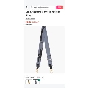 $112 Longchamp Logo Jacquard Canvas Shoulder Strap | Nordstrom