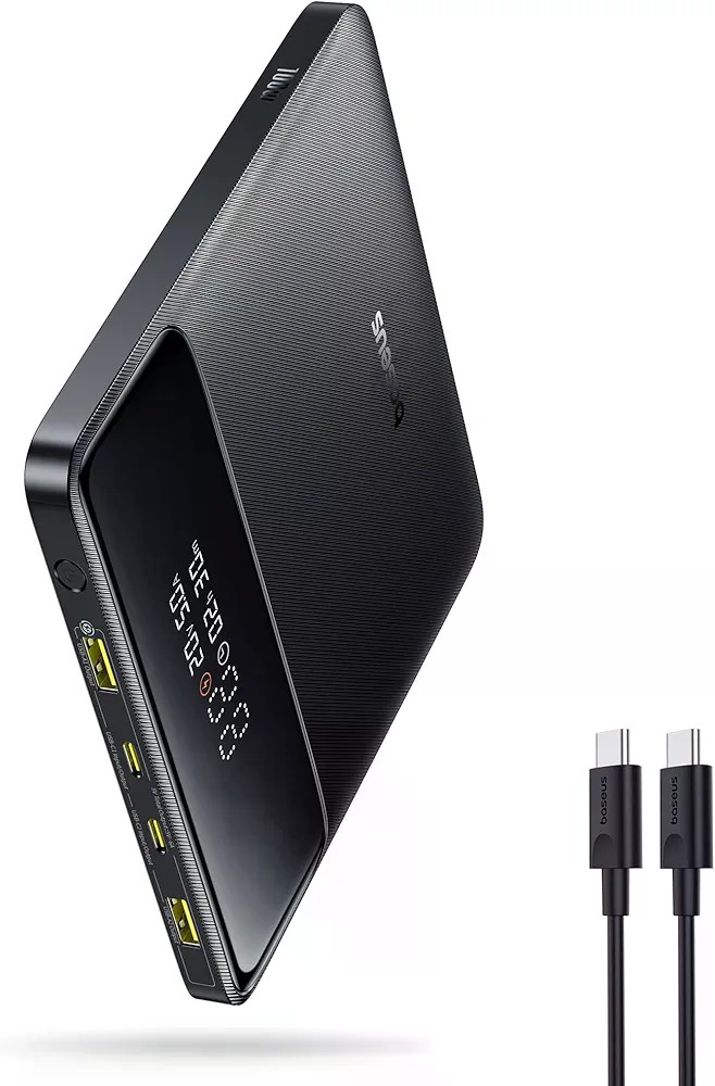 Baseus Laptop Portable Charger 100W 20000mAh, Blade Travel Power Bank Fast Charging 2 USB-C & 2 USB-A Port, Steam Deck Battery Pack for MacBook iPad iPhone 17/16/15/14/13 Samsung S24 etc. : Electronic
