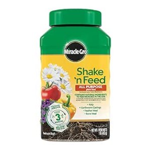 $4.75 Amazon.com : Miracle-Gro Shake 'N Feed All Purpose Plant Food - Outdoor and Indoor Plant Food for In-Ground and Containers, Feeds for up to 3 Months, 1 lb. : Patio, Lawn & Garden
