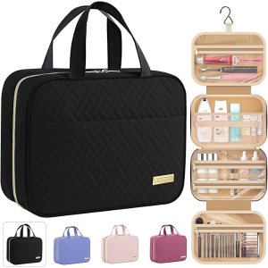 $12.99 Amazon.com : HOTOR Travel Toiletry Bag - Hanging Toiletry Bag for Women & Men, Makeup Bag/Big Comparment, Waterproof for Travel Accessories, Travel Essentials, Medium, Black : Beauty & Personal Care