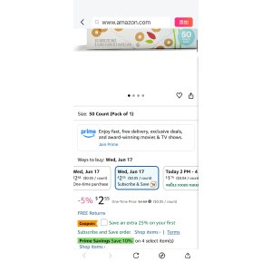 $1.91 Amazon.com: 365 by Whole Foods Market, Snack Size Storage Bags, Double Zipper, 50 Count : Health & Household