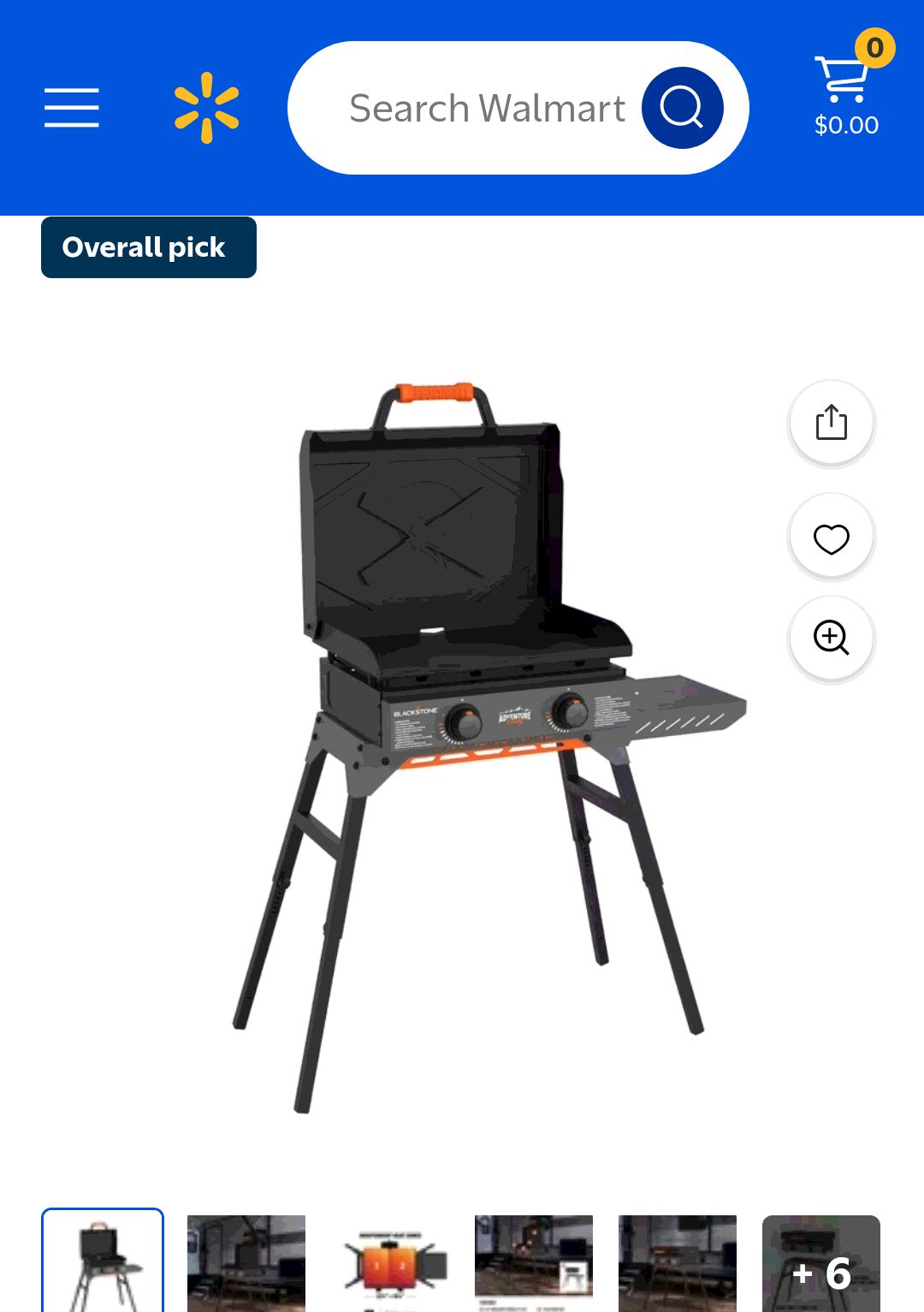 Blackstone Adventure Ready Outdoor Griddle, 2-Burner 22" Propane Flat Top Grill with Hood and Stand, Gray - Walmart.com187.00