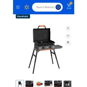 $187.00 Blackstone Adventure Ready Outdoor Griddle, 2-Burner 22  Propane Flat Top Grill with Hood and Stand, Gray - Walmart.com187.00
