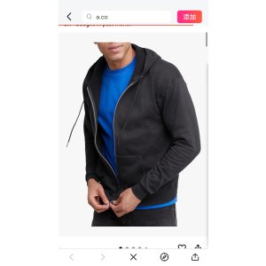 $12.5 Hanes mens Full-zip Eco-smart Hoodie athletic sweatshirts, Black, Large US at Amazon Men’s Clothing store